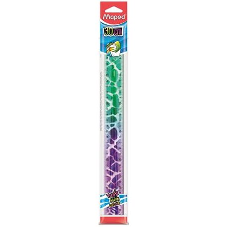 MAPED Vonalzó, műanyag, törhetetlen, 30 cm, MAPED "Twist'n Flex Decor Animals", vegyes színek