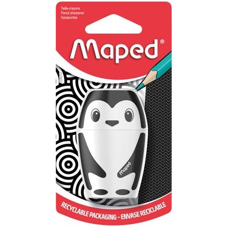 MAPED Hegyező, egylyukú, tartályos, MAPED "Shakky Fancy", panda és pingvin, vegyes formák