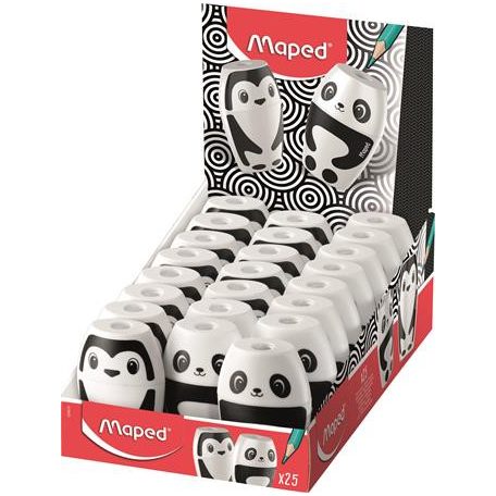 MAPED Hegyező display, egylyukú, tartályos, MAPED "Shakky Fancy", panda és pingvin, vegyes formák