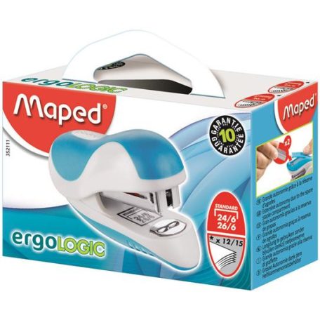 MAPED Tűzőgép, 24/6, 26/6, 12 lap, MAPED "Ergologic Mini", vegyes színek