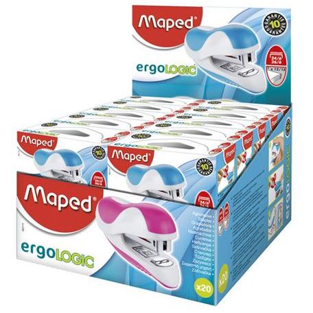 MAPED Tűzőgép, 24/6, 26/6, 12 lap, MAPED "Ergologic Mini", vegyes színek