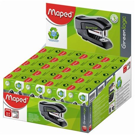 MAPED Tűzőgép, 24/6, 26/6, 12 lap, MAPED "Greenlogic Mini"