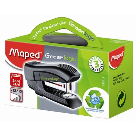 MAPED Tűzőgép, 24/6, 26/6, 12 lap, MAPED "Greenlogic Mini"