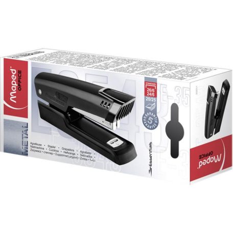 MAPED Tűzőgép, 24/6, 26/6, 20 lap, MAPED "Essentials Half-Strip", fekete