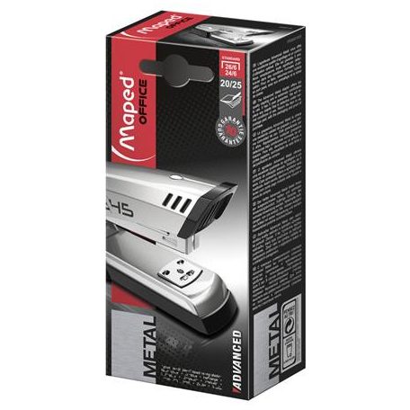 MAPED Tűzőgép, 24/6, 26/6, 20 lap, MAPED "Advanced Half-Strip", szürke