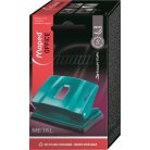 MAPED Lyukasztó, kétlyukú, 25 lap, fém, MAPED "Essentials 25", türkiz