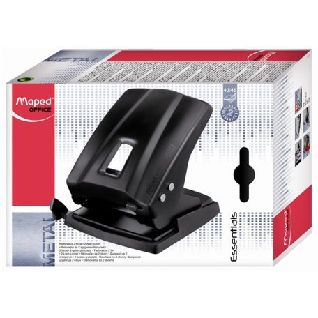 MAPED Lyukasztó, kétlyukú, 45 lap, fém, MAPED "Essentials 45", fekete