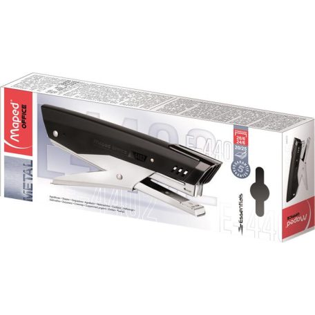 MAPED Tűzőgép, kézi, 24/6, 26/6, 20 lap, MAPED "Essentials Plier", fekete