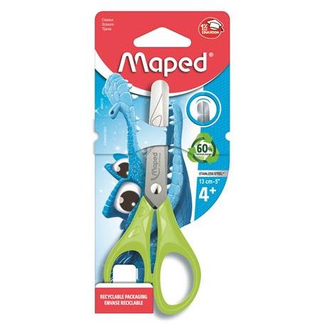 MAPED Olló, iskolai, 13 cm, MAPED "Essentials Pulse", vegyes színek