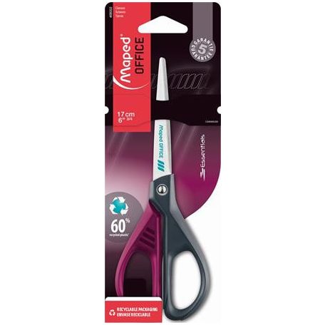 MAPED Olló, irodai, 17 cm, MAPED "Essentials Green Deco", vegyes színek