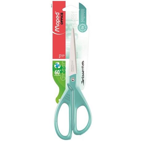 MAPED Olló, irodai, 21 cm, MAPED "Essentials Green", türkizkék