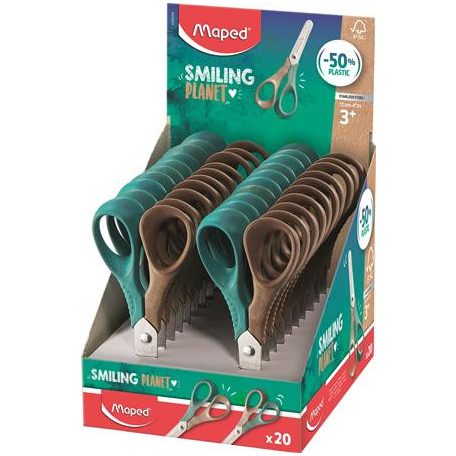 MAPED Olló display, óvodai, 12 cm,  MAPED "Smiling Planet Vivo"