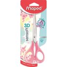 MAPED Olló, iskolai, 16 cm, rugalmas nyél, MAPED "Sensoft 3D", vegyes pasztell színek