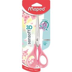   MAPED Olló, iskolai, 16 cm, rugalmas nyél, MAPED "Sensoft 3D", vegyes pasztell színek