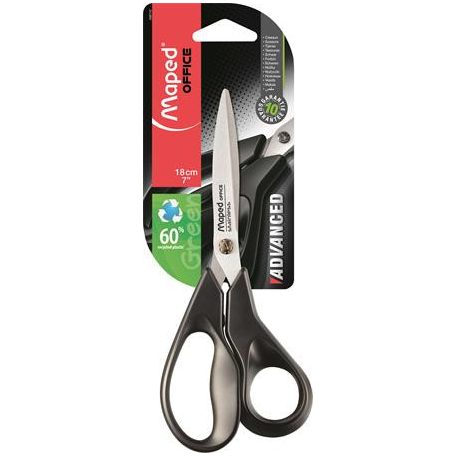 MAPED Olló, irodai, 18 cm, MAPED "Advanced Green"