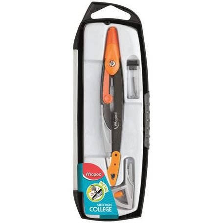 MAPED Körző készlet, 3 darabos, MAPED "Metal Open", vegyes színek