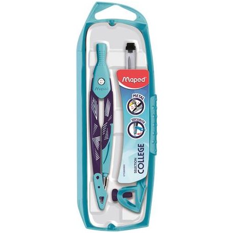 MAPED Körző készlet, 3 darabos, MAPED „Arctic Metal Open”, jégvilág