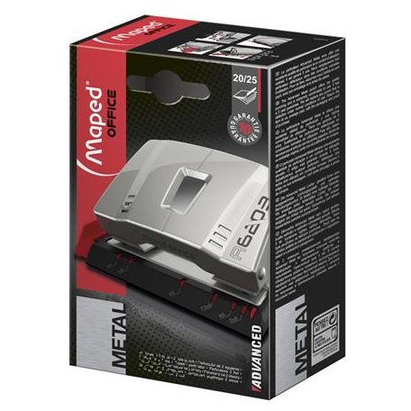 MAPED Lyukasztó, kétlyukú, 25 lap, fém, MAPED "Advanced", szürke