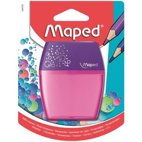 MAPED Hegyező, kétlyukú, tartályos, MAPED "Shaker", vegyes színek