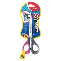   MAPED Olló, általános, 16 cm, balkezes, MAPED "Sensoft 3D", vegyes színek