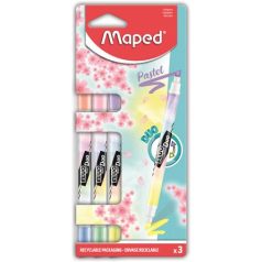   MAPED Szövegkiemelő készlet, 1-5 mm, kétvégű, MAPED "Fluo Peps Duo", 6 különböző pasztell szín