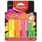 MAPED Szövegkiemelő készlet, 1-5 mm, MAPED "Glitter Fluo Peps", vegyes fluoreszkáló színek