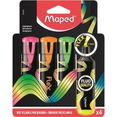   MAPED Szövegkiemelő készlet, 1-5 mm, MAPED "Fluo Peps Flex", 4 különböző szín