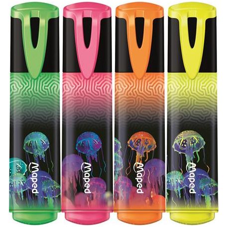 MAPED Szövegkiemelő készlet, 1-5 mm, MAPED "Deepsea Paradise Fluo Peps", 4 különböző szín