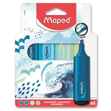 MAPED Szövegkiemelő készlet, 1-5 mm, MAPED "Fluo Peps Assorted", vegyes színek