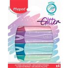 MAPED Szövegkiemelő készlet, 1-5 mm, MAPED "Glitter Fluo Peps", vegyes pasztell színek