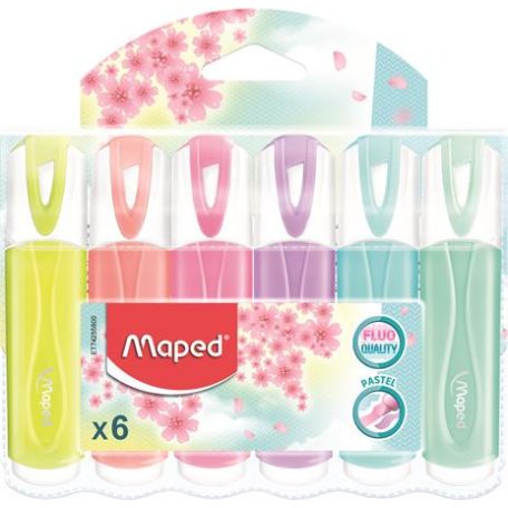 MAPED Szövegkiemelő készlet, 1-5 mm, MAPED "Fluo Peps Quality", 6 különböző pasztell szín