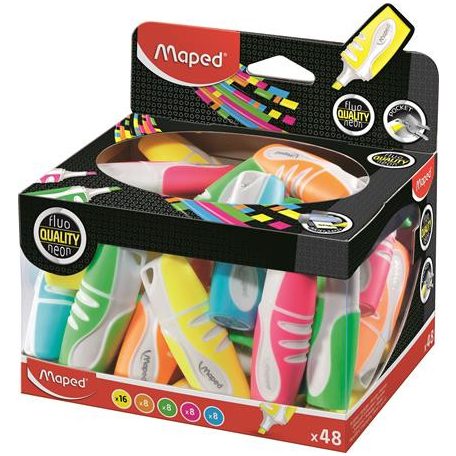 MAPED Szövegkiemelő display, 1-5 mm, MAPED "Fluo Peps Pocket Soft", vegyes neon színek