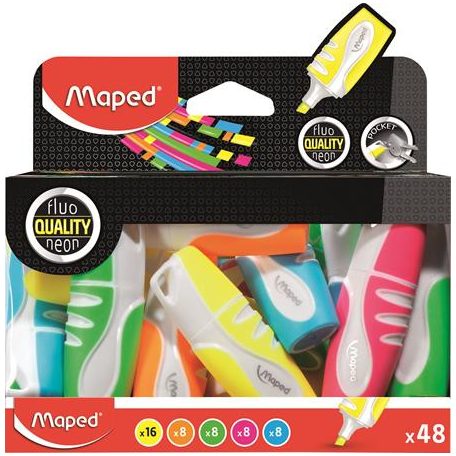 MAPED Szövegkiemelő display, 1-5 mm, MAPED "Fluo Peps Pocket Soft", vegyes neon színek