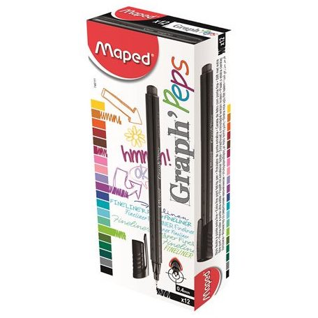 MAPED Tűfilc, 0,4 mm, MAPED "Graph'Peps", fekete
