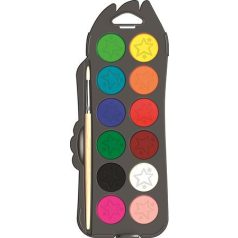   MAPED Vízfesték, 12 szín, 30 mm átm/szín + ajándék ecset, MAPED