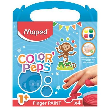 MAPED Ujjfesték, alap színek, 4x80 g, MAPED
