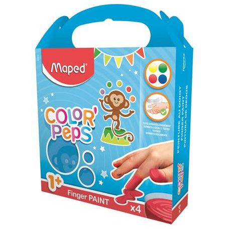 MAPED Ujjfesték, alap színek, 4x80 g, MAPED