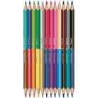 MAPED Színes ceruza készlet, kétvégű, háromszögletű, MAPED "Color'Peps Duo", 24 különböző szín