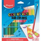 MAPED Színes ceruza készlet, háromszögletű, kétvégű, MAPED "Color'Peps Duo", 48 különböző szín