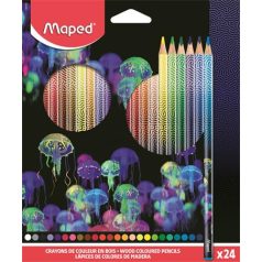   MAPED Színes ceruza készlet, háromszögletű, MAPED "Deepsea Paradise", 24 különböző szín