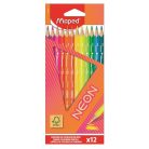 MAPED Színes ceruza készlet, háromszögletű, MAPED "Neon", 12 különböző szín