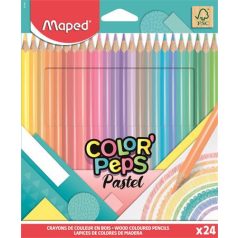   MAPED Színes ceruza készlet, háromszögletű, MAPED "Color'Peps Pastel", 24 különböző pasztell szín