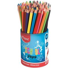   MAPED Színes ceruza készlet, háromszögletű, ceruzatartó, MAPED "School Peps"
