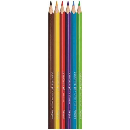 MAPED Színes ceruza készlet, háromszögletű, MAPED "Color'Peps Star", 6 különböző szín