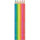 MAPED Színes ceruza készlet, háromszögletű, MAPED "Color'Peps Star Fluo", 6 különböző szín