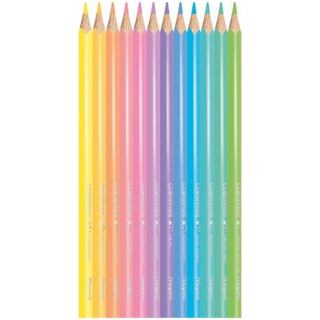 MAPED Színes ceruza készlet, háromszögletű, MAPED "Color'Peps Pastel", 12 különböző pasztell szín