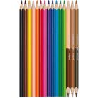 MAPED Színes ceruza készlet, háromszögletű, MAPED "Color'Peps World", 12 különböző szín + 3 kétvégű bőrtónus ceruza