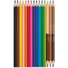   MAPED Színes ceruza készlet, háromszögletű, MAPED "Color'Peps World", 12 különböző szín + 3 kétvégű bőrtónus ceruza
