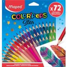 MAPED Színes ceruza készlet, háromszögletű, MAPED "Color'Peps Star", 72 különböző szín