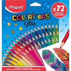   MAPED Színes ceruza készlet, háromszögletű, MAPED "Color'Peps Star", 72 különböző szín